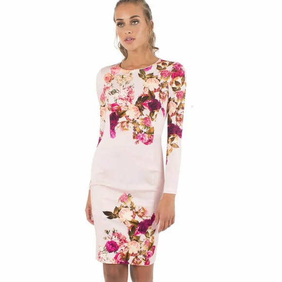 Black Halo Dresses & Skirts - Black Halo floral long sleeve dress